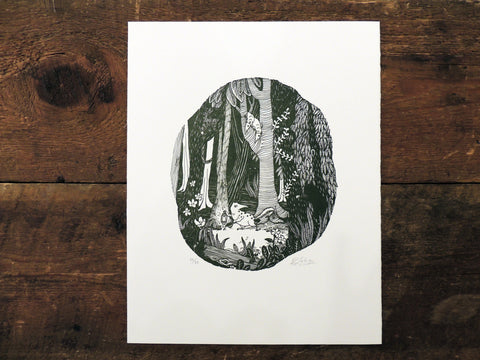 Toko Hosoya Letterpress Print - Graven Feather