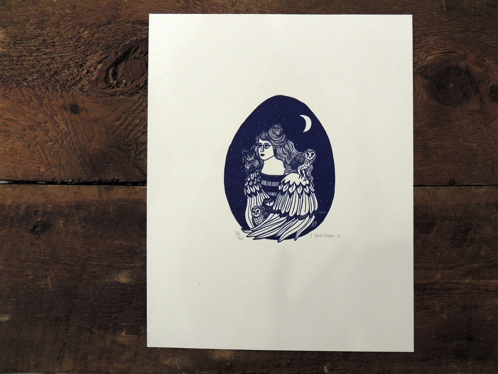 Jessica Bartram Letterpress Print - Graven Feather